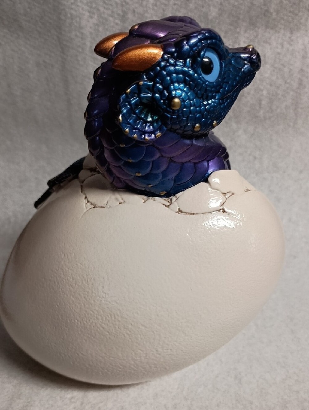 M Pena Windstone Editions Metallic Blue-Purple Dragon Figurine Home Accent 5 1/4 - Picture 3 of 8